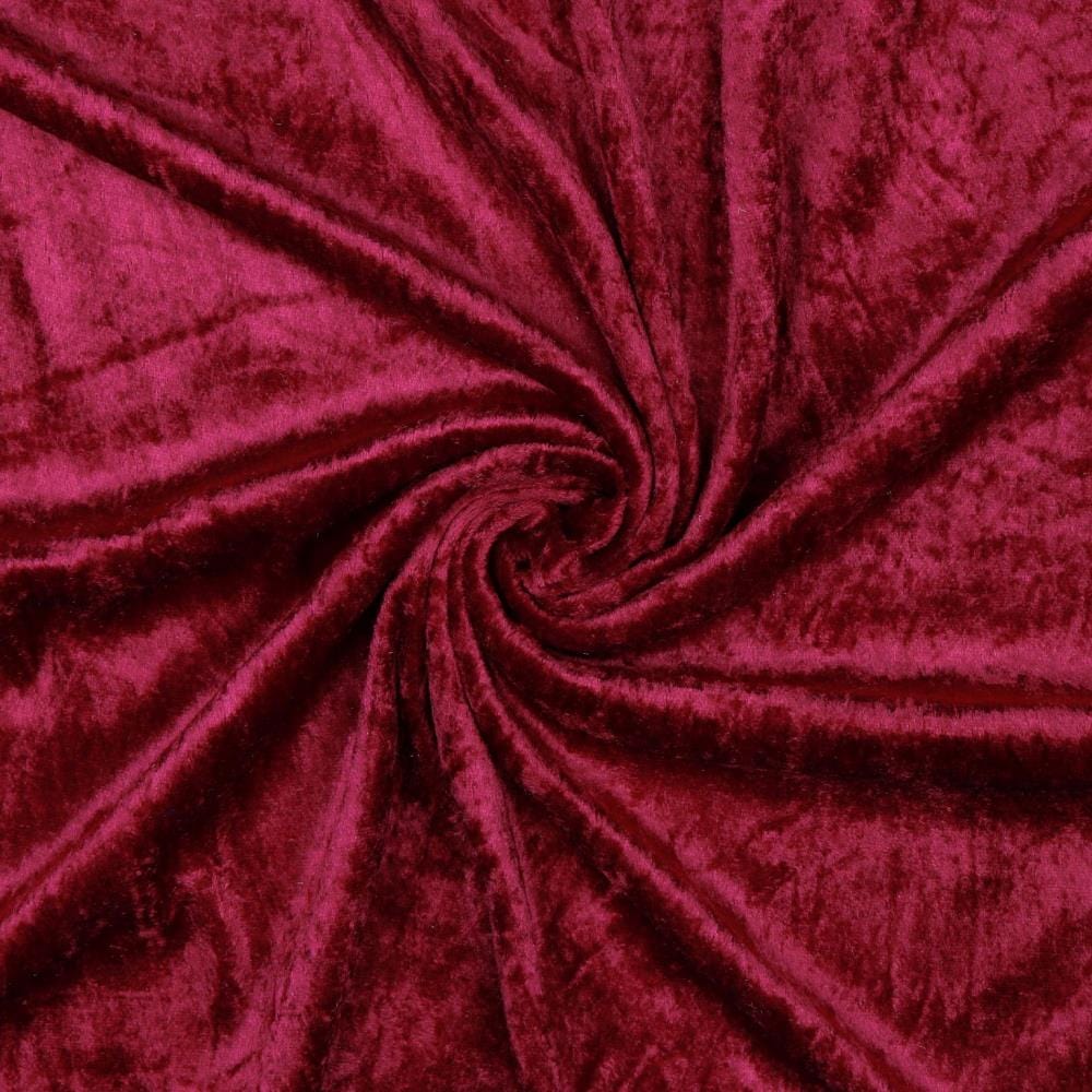Velour with a crinkled effect - cherry red 160 g/m²